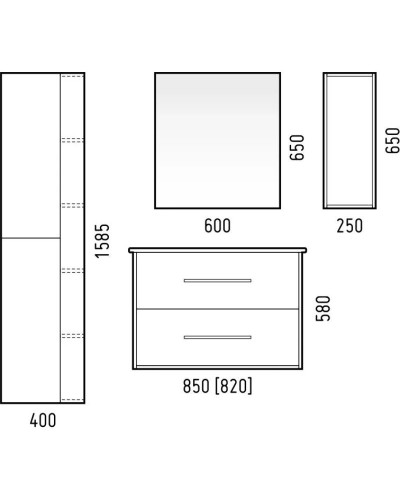 Пенал подвесной белый глянец/антик Corozo Гольф SD-00000333
