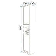 Пенал напольный белый глянец 1Marka Прованс У59770