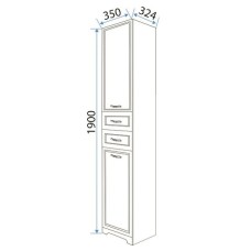 Пенал напольный белый глянец 1Marka Прованс У59770