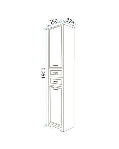 Пенал напольный белый глянец 1Marka Прованс У59770