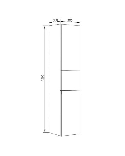 Пенал подвесной бетон/белый Marka One Mix У55908