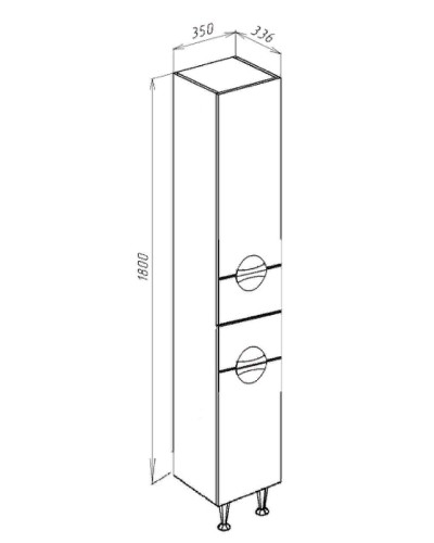 Шкаф пенал Bellezza Альфа 35 4628804110075 Бежевый Белый