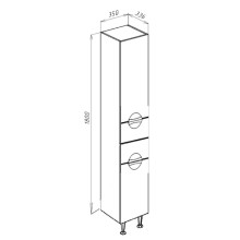 Шкаф пенал Bellezza Альфа 35 4628804110044 Черный Белый