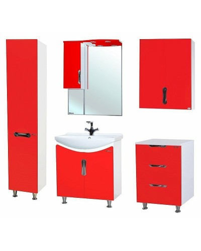 Шкаф пенал Bellezza Лагуна 35 L 4622107002037 Красный Белый