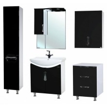 Шкаф пенал Bellezza Лагуна 35 L 4622107002044 Черный Белый