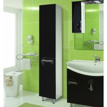 Шкаф пенал Bellezza Лагуна 35 L 4622107002044 Черный Белый