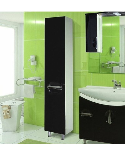 Шкаф пенал Bellezza Лагуна 35 L 4622107002044 Черный Белый