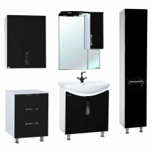 Шкаф пенал Bellezza Лагуна 35 R 4622107001047 Черный Белый