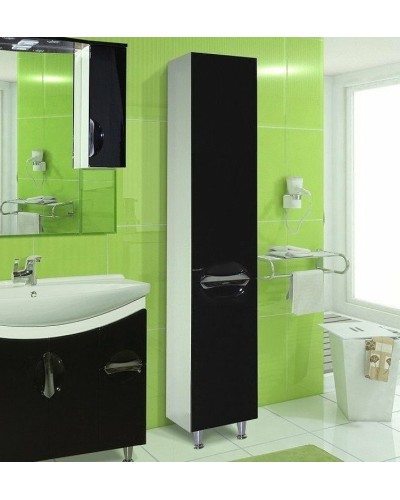 Шкаф пенал Bellezza Лагуна 35 R 4622107001047 Черный Белый