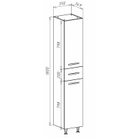 Шкаф пенал Bellezza Рокко 35 4623704090076 Бежевый Белый