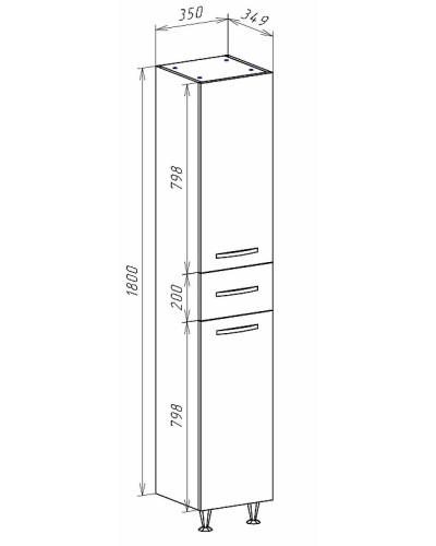 Шкаф пенал Bellezza Рокко 35 4623704090076 Бежевый Белый