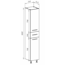 Шкаф пенал Bellezza Рокко 35 4623704090038 Красный Белый