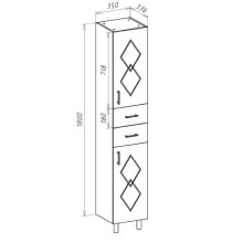Шкаф пенал Bellezza Элеганс 35 4628604110077 Бежевый