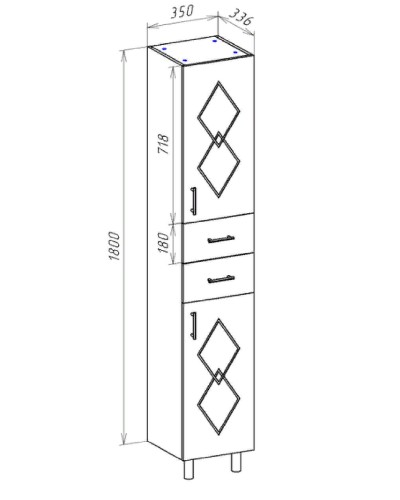 Шкаф пенал Bellezza Элеганс 35 4628604110077 Бежевый