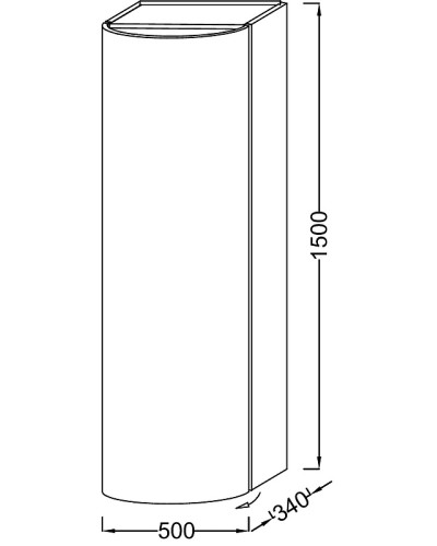 Шкаф пенал Jacob Delafon Presquile 50 L EB1115G-G1C подвесной Белый глянцевый