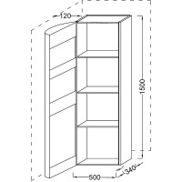 Шкаф пенал Jacob Delafon Presquile 50 L EB1115G-G1C подвесной Белый глянцевый