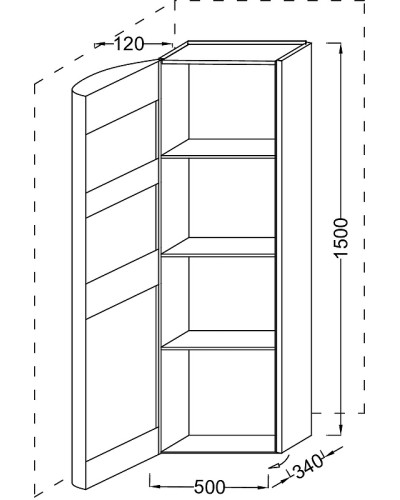 Шкаф пенал Jacob Delafon Presquile 50 L EB1115G-G1C подвесной Белый глянцевый