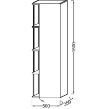 Шкаф пенал Jacob Delafon Terrace 50 R EB1740DRU-G1C подвесной Белый глянцевый