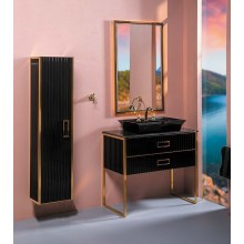 Шкаф пенал Boheme Armadi Art Monaco 35 868-BG подвесной Черный глянец Золото