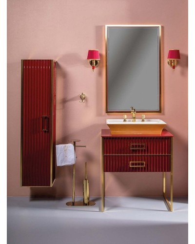 Шкаф пенал Boheme Armadi Art Monaco 35 868-RG подвесной Бордо глянец Золото