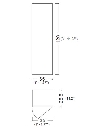 Шкаф пенал Boheme Armadi Art Vallessi 35 836-A glossy подвесной Антрацит глянец