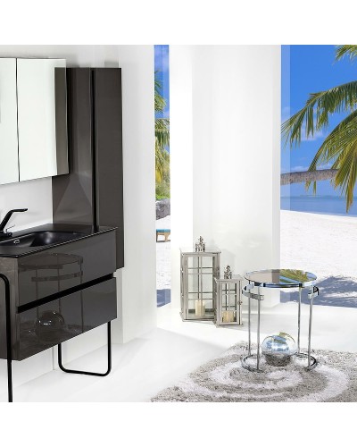 Шкаф пенал Boheme Armadi Art Vallessi 35 836-A glossy подвесной Антрацит глянец