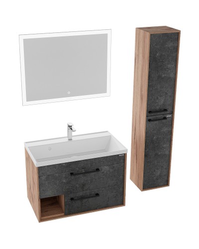 Шкаф пенал Grossman Реал 30 303007 подвесной Веллингтон Бетон Арья