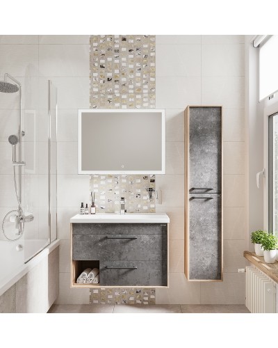 Шкаф пенал Grossman Реал 30 303007 подвесной Веллингтон Бетон Арья