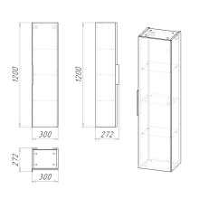 Шкаф пенал Grossman Форта 30 3030052 подвесной Темный дуб галифакс