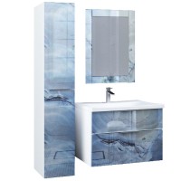 Шкаф пенал Marka One Idalgo 30П L У73199 подвесной Blue marble