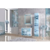 Шкаф пенал Marka One Lacio 30П R У73169 подвесной Blue marble