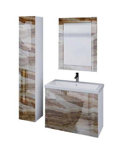 Шкаф пенал Marka One Lacio 30П L У73227 подвесной Onyx