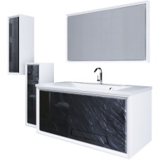 Шкаф пенал Marka One Seattle 30П L У73220 подвесной Black stone