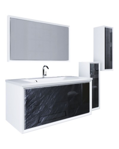 Шкаф пенал Marka One Seattle 30П R У73160 подвесной Black stone