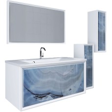 Шкаф пенал Marka One Seattle 30П R У73159 подвесной Blue marble