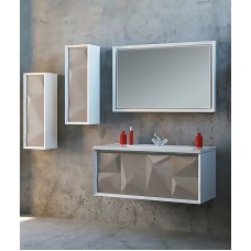 Шкаф пенал Marka One Romb 30П L У73556 подвесной Cappuccino