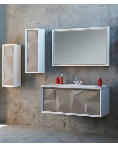 Шкаф пенал Marka One Romb 30П L У73556 подвесной Cappuccino