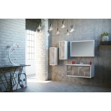 Шкаф пенал Marka One Romb 30П L У73556 подвесной Cappuccino