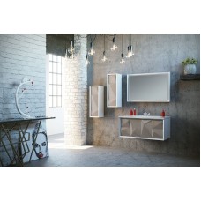 Шкаф пенал Marka One Romb 30П L У73556 подвесной Cappuccino