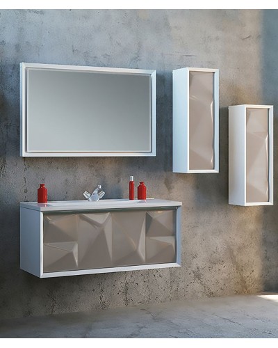 Шкаф пенал Marka One Romb 30П R У71342 подвесной Cappuccino