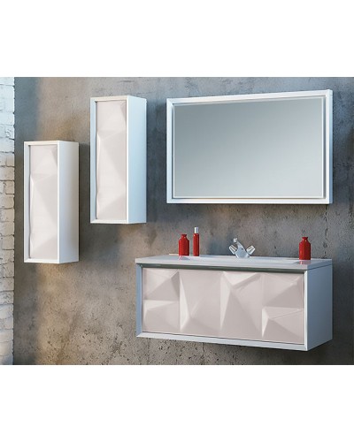 Шкаф пенал Marka One Romb 30П L У73558 подвесной White