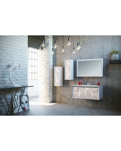 Шкаф пенал Marka One Romb 30П L У73558 подвесной White