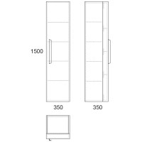 Пенал подвесной белый глянец OWL 1975 Ragnar OW02.03.00