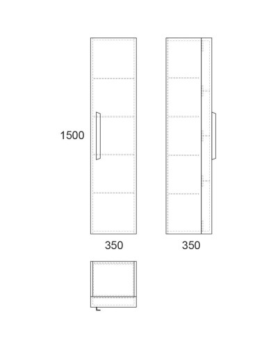 Пенал подвесной белый глянец OWL 1975 Ragnar OW02.03.00