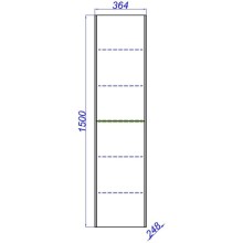 Пенал подвесной белый глянец/ бетон светлый L/ R Aqwella 5 Stars Mobi MOB0535W/ MOB0735BS/ P