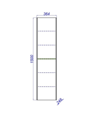 Пенал подвесной белый глянец/ бетон светлый L/ R Aqwella 5 Stars Mobi MOB0535W/ MOB0735BS/ P