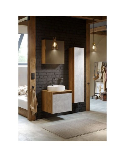 Пенал подвесной дуб балтийский/ бетон светлый L/ R Aqwella 5 Stars Mobi MOB0535DB/ MOB0735BS/ P