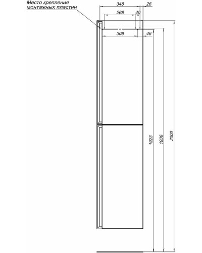 Шкаф пенал Allen Brau Eclipse 40 1.E1005.CGM подвесной Олива матовый