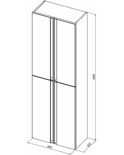 Шкаф пенал Allen Brau Eclipse 60 1.E1006.PWM подвесной Папирус матовый