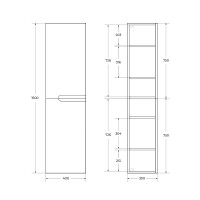 Шкаф пенал Cezares Duet 40 DUET-1500-2A-SC-GR-P подвесной Grafito